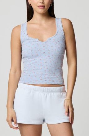 Florence By Mills Ditsy Floral Scoop Neck Tank in Petit Jardin Blue/Pink at Nordstrom, Size Xx-Small