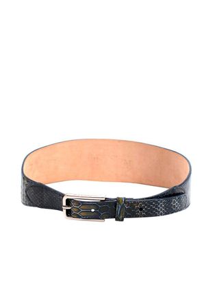Ports 1961 Ports Blue and Green Snakeskin Embossed Leather Waist Belt