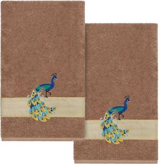 Linum Home Textiles 100% Turkish Cotton Penelope 2Pc Embellished Bath Towel Set