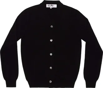 Comme Des Gar&ccedil;ons FW25 x Invader Double Pixel Heart Cardigan Black AZ-N088-051-1