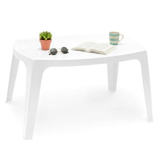 Dmora Dmora Table Ovale Empilable, Made In Italy, 49x76x43 Cm, Couleur Blanche