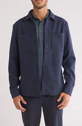 WESTZEROONE Claudio Flannel Button-Up Jacket in Navy at Nordstrom Rack, Size Xx-Large