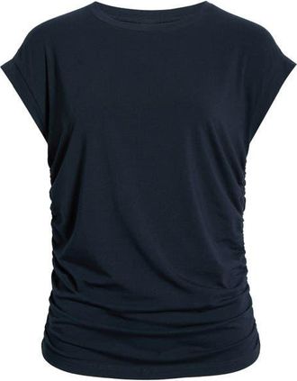Zella Breezy Ruched Top in Navy Sapphire at Nordstrom, Size X-Large