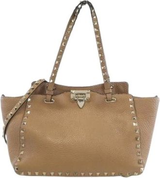 Valentino Pre-owned Handbags, female, Beige, Size: ONE SIZE Pre-owned Garavani Leather Shoulder Bag