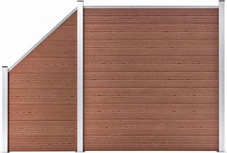 vidaXL Vidaxl - Set De Valla 1 Cuadrada + 1 Oblicua Wpc Marr&oacute;n 273x186 Cm