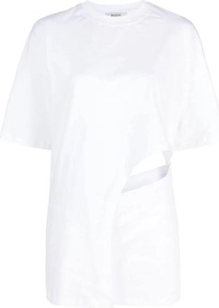 Gauch&egrave;re Asymmetrisch Katoenen T-shirt - Dames - T-shirts - Wit - S - Katoen - Tops