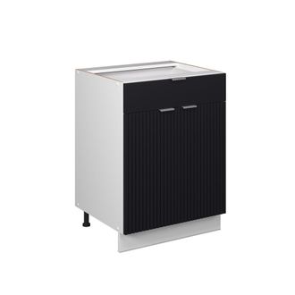 Vicco Mueble Bajo Para Fregadero/placa Fame-line, Rayas Negras, 60 Cm Con Caj&oacute;n, Et Antracita, Vicco