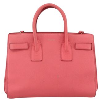 Saint Laurent Sac De Jour Bag Leather Pink Leather Handbag (Pre-Owned)