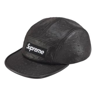 SUPREME SS26 Ostrich Embossed Leather GORE-TEX Camp Cap Black SUP-SS26-1022-BLK