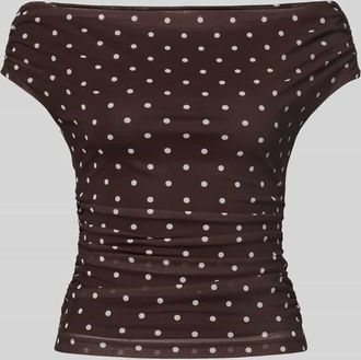 Forever New Top aus Mesh im Off-Shoulder-Design Modell Mimi in Dunkelbraun, Gr&ouml;&szlig;e 32