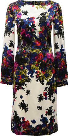 Erdem Erdem Floral Printed Knee-Length Dress in Multicolor Silk