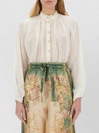 Zimmermann junie billow high collar oversize shirt