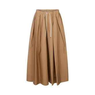 Max Mara Midi Skirts, female, Brown, Size: XS Pineta Pleated Midi Skirt