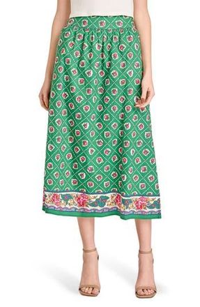 Wayf Josefina Cotton Blend Skirt in Green Scarf at Nordstrom Rack, Size X-Small