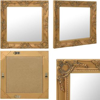 vidaXL Specchio da Parete Stile Barocco 50x50 cm Oro - Specchio barocco - Specchio oro
