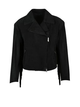Salvatore Santoro Black Unlined Leather Biker Jacket