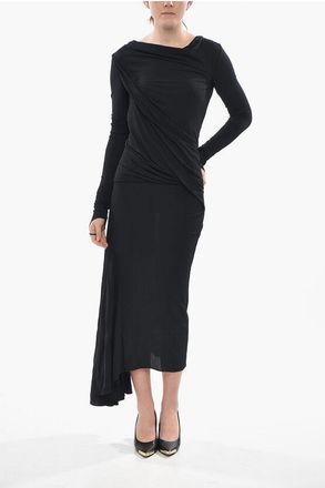 Givenchy Draped-Fabric Asymmetric Dress With Open Back size 40