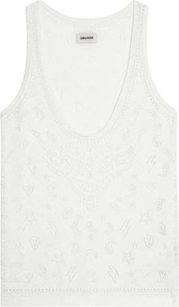 Zadig&Voltaire Jossy Tank Top - Dames - Tops zonder mouwen - Wit - S - Katoen - Tops