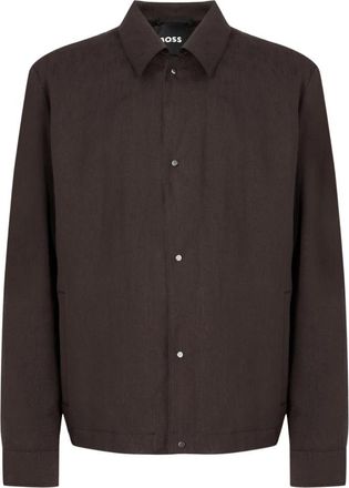 HUGO BOSS P-Carper-Coach-Wg 261 - Heren - Bomber jackets - Bruin - L - Linnen - Jassen