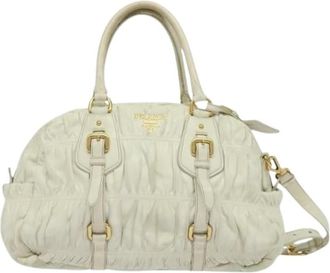 Prada Pre-owned Handbags, female, White, Size: ONE SIZE Pre-owned Vintage Leather Handbag