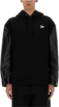Junya Watanabe Logo-Print Katoenen Hoodie - Heren - Hoodies - Zwart - S - Katoen - Hoodies & sweatvesten