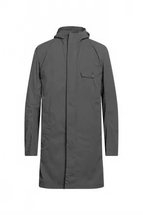 Herno Mens Hooded Single Breasted Coat In Dark Grey