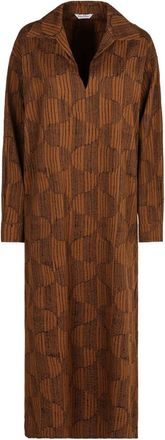 Max Mara Katoenen Mini-Jurk met Overhemdkraag - Dames - Casual kleedjes - Bruin - M - Katoen - Kleedjes