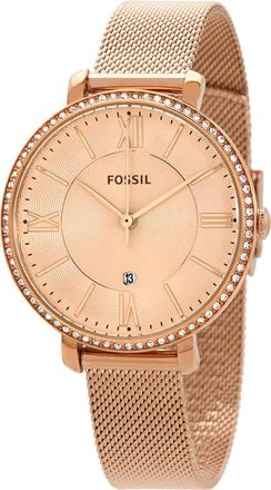 Fossil Jacqueline Quartz Rose Dial Rose Gold-tone Ladies Watch ES4628