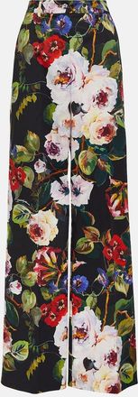 Dolce & Gabbana Floral cotton-blend wide-leg pants