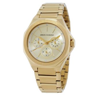 A|X Armani Exchange Multifunction Quartz Gold Dial Ladies Watch AX4624