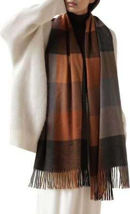 Generic Lightweight Tartan Scarf Gifts for Her Thick Warm Wool Scarf for Women UK Pashmina Shawl With Fringe Tassel Retro Fashion Winter Checked Scarves for W