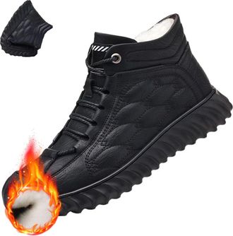 Generic Winter Shoes Mens Warm Leather Orthopedic Boots Winter Casual Boots High Top Mens Boots Black Lace Up Work Boot Walking Shoes