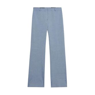Brooks Brothers Straight Wool Blend Trousers - female - Brooks Brothers - Straight Trousers - Blue - 3XL/4XL - Trousers