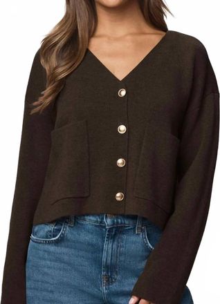 Splendid Libby Cardigan In Chocolate