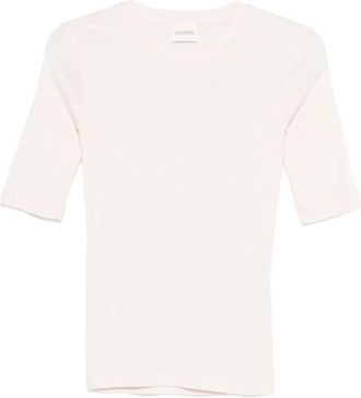 Closed short-sleeve T-shirt - women - Cotton/Modal - M - Pink