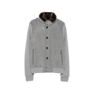 Moorer Faux-fur Collar Panelled Bomber Jacket