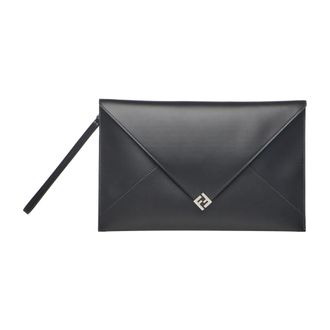 Fendi Large FF Squared Flat Pouch - male - Fendi - Clutches - Black - ONE SIZE - Bags