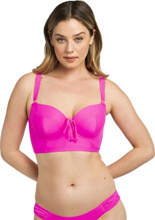 Smart & Sexy Womens Plus-Size Full-Busted Supportive Underwire Swimsuit Bikini Top, Fuchsia Sizzle, 34D