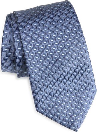 Canali Geometric Silk Tie in Navy at Nordstrom