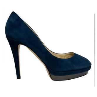 Jimmy Choo London Jimmy Choo Plataforma Pomp in Blauwe Su&egrave;de