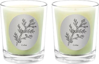 Qualitas Cedar Two Scented Beeswax Candle Set