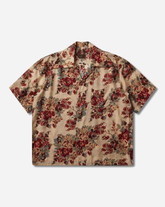 KAPITAL Men s Silk Rayon Champetre Amaterasu Wrangle Collar Aloha Shirt Ecru