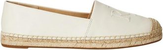 Ralph Lauren Cameryn LG 2 Espadrilles Flat - Dames - Espadrilles - Wit - 39 EU - Leer - Schoenen