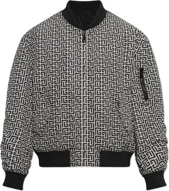 Balmain PB-monogram Bomberjack - Heren - Bomber jackets - Zwart - S - Jassen