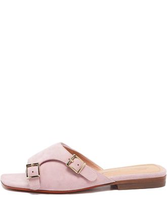 Santoni double-buckle suede sandals - Pink