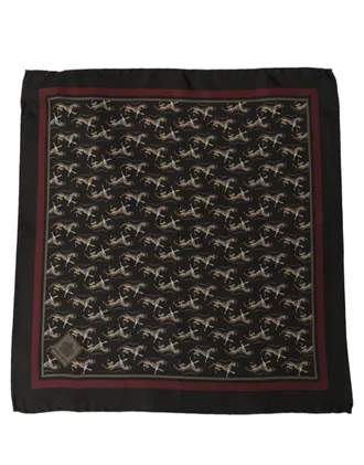 Dolce & Gabbana Horse-Patterned Silk Pocket Square - Black