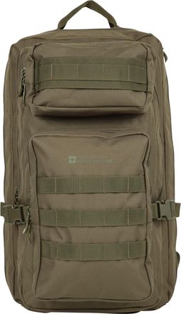 Mountain Warehouse Legion 35L Backpack - Rain Cover Hiking Rucksack, Whistle Camping Daypack Khaki