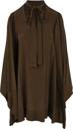 SOLOTRE Elegante Solotre Jurk - Dames - Korte kleedjes - Bruin - S - Kleedjes