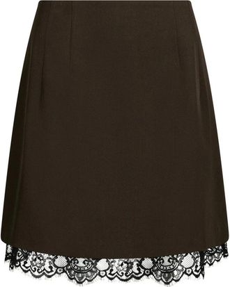 Neo Noir Falda Brigitte de encaje estructurado - Skirts - Mujer - Marr&oacute;n - 2XL