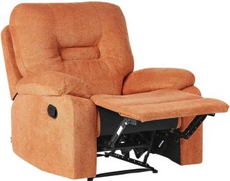 Beliani Beliani - Modern Fabric Recliner Chair Manual Reclining Padded Armchair Footrest Orange Bergen